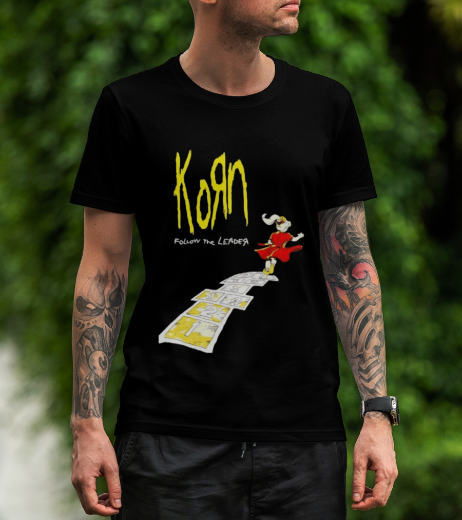 Korn Follow The Leader Nu Metal Band Hopscotch Cover T-Shirt