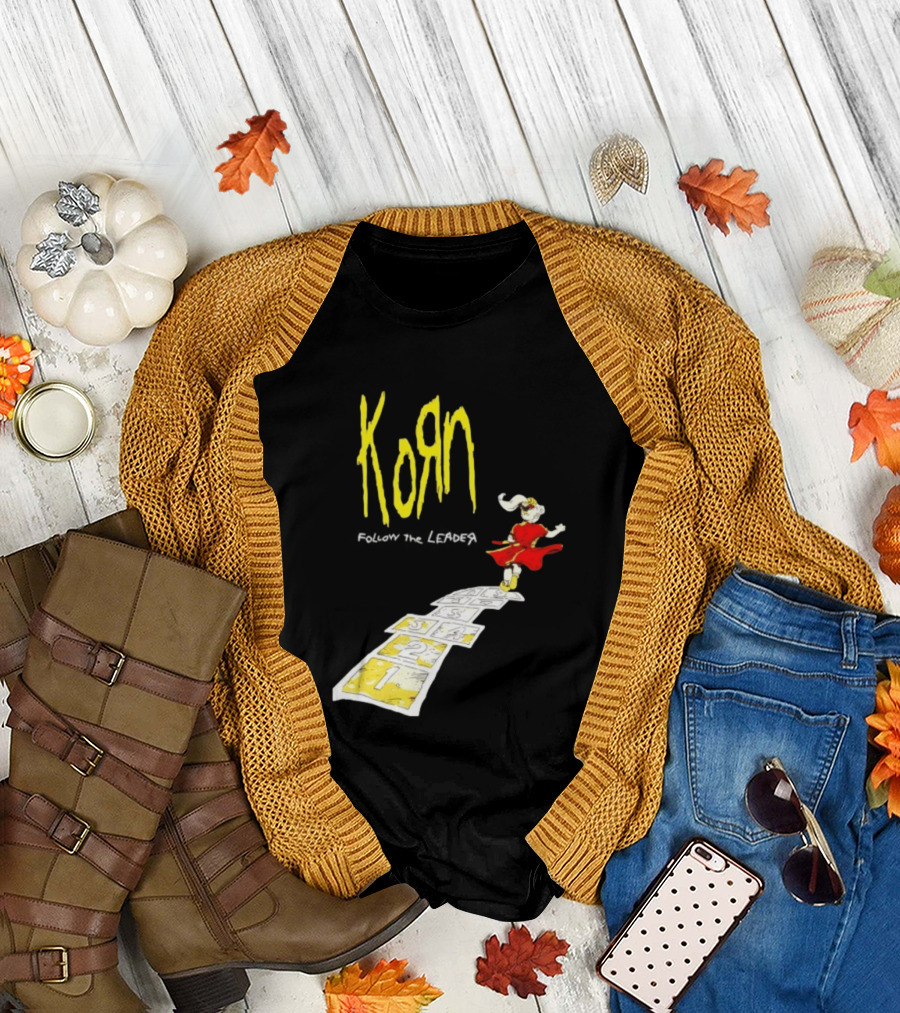 Korn Follow The Leader Nu Metal Band Hopscotch Cover T-Shirt