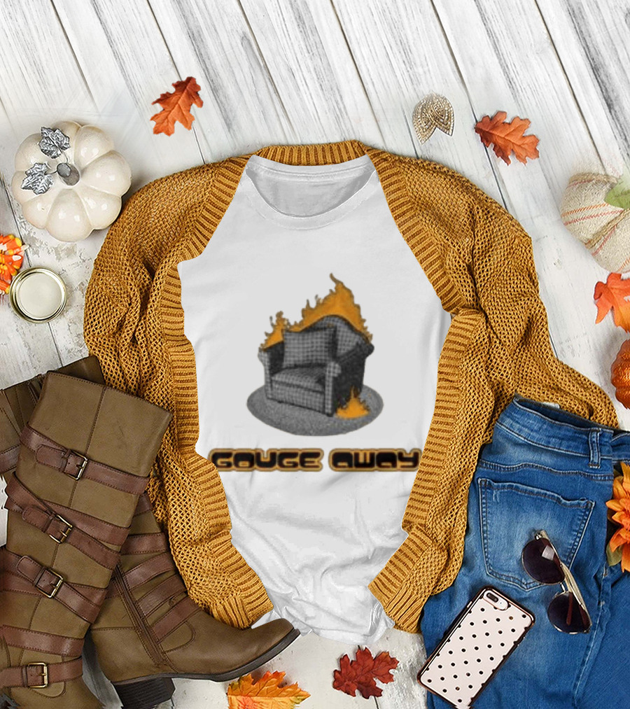 Pillowhead Shop Gouge Away Chair On Fire Ringer T-Shirt
