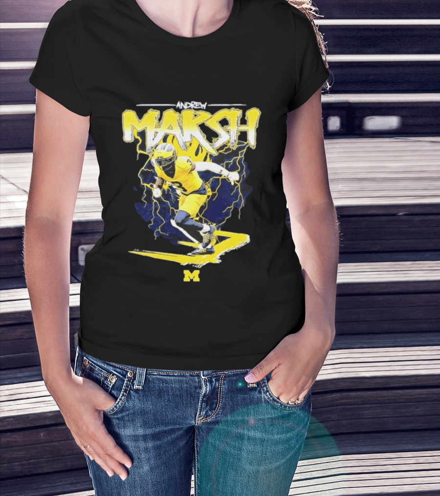 Andrew Marsh 3 Michigan Wolverines Football Player NCAA T-Shirt