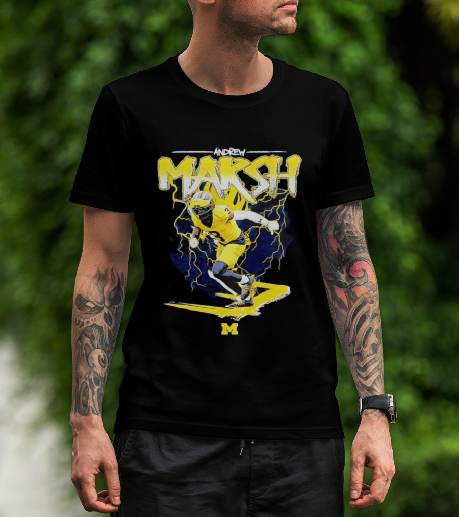 Andrew Marsh 3 Michigan Wolverines Football Player NCAA T-Shirt