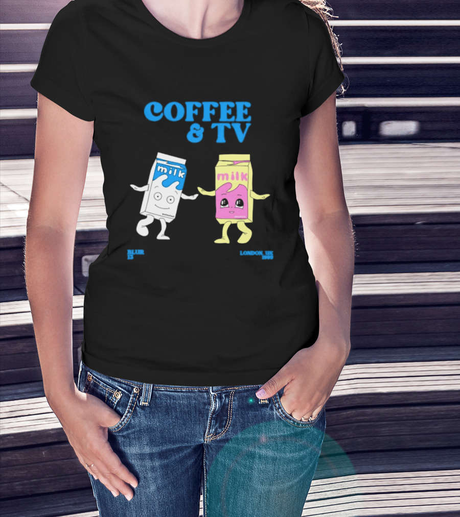 Blur Coffee & TV Milk Cartons 13 London UK 1999 Britpop T-Shirt