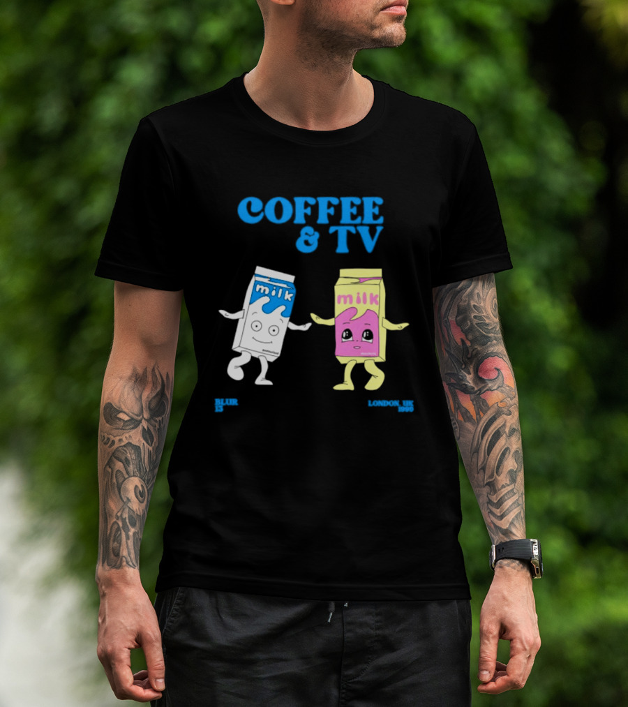Blur Coffee & TV Milk Cartons 13 London UK 1999 Britpop T-Shirt