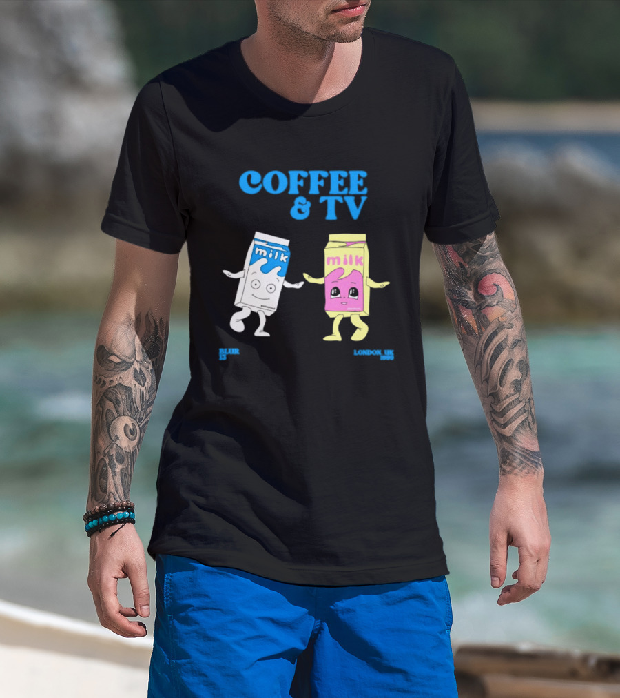 Blur Coffee & TV Milk Cartons 13 London UK 1999 Britpop T-Shirt