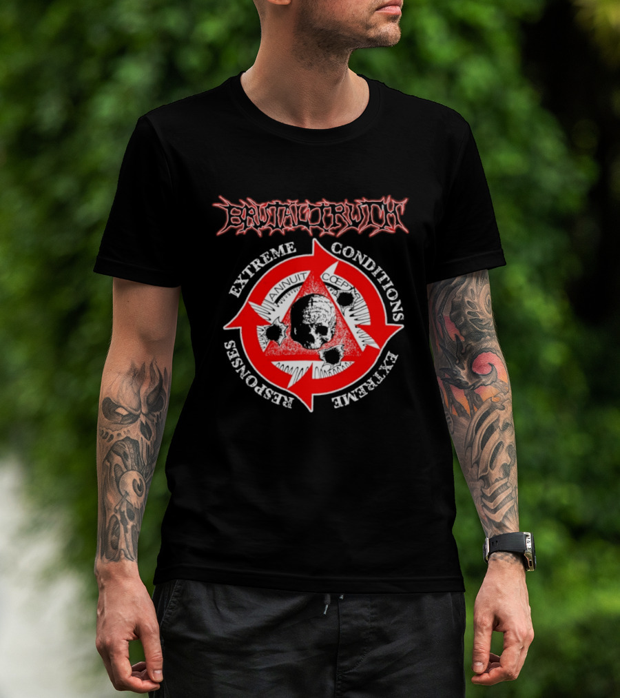 Brutal Truth Extreme Conditions Extreme Responses Skull Triangle Arrows T-Shirt
