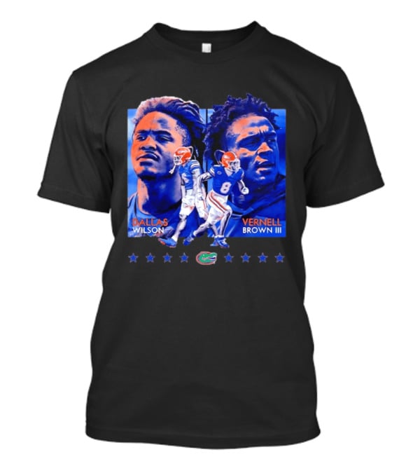 Dallas Wilson Vernell Brown III Florida Gators NCAA Football Player Portraits T-Shirt