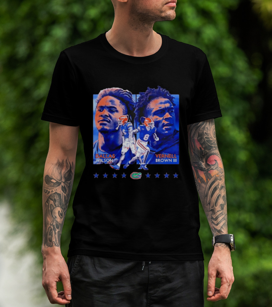Dallas Wilson Vernell Brown III Florida Gators NCAA Football Player Portraits T-Shirt