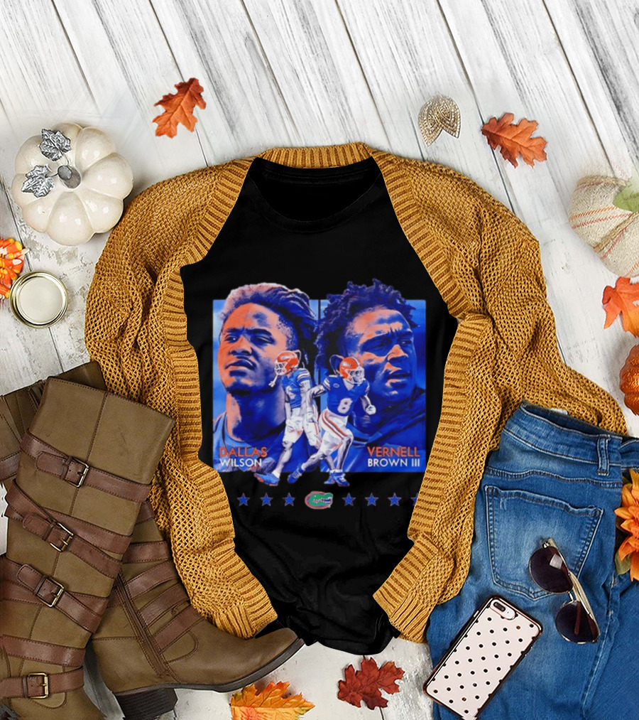 Dallas Wilson Vernell Brown III Florida Gators NCAA Football Player Portraits T-Shirt