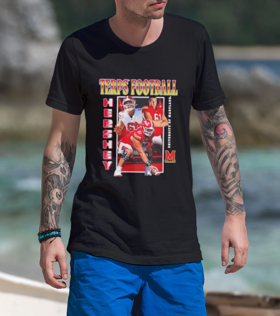 Terps Football Hershey University Of Maryland No 61 T-Shirt