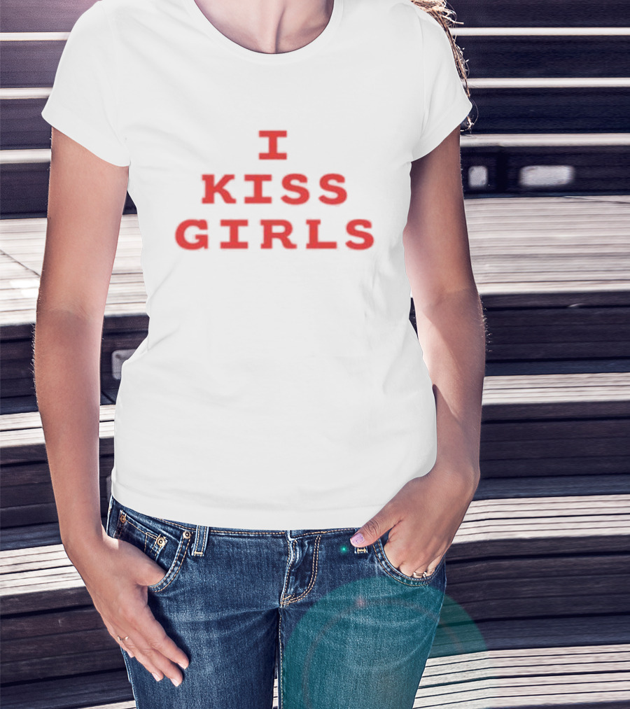 I Kiss Girls Bold Red T-Shirt