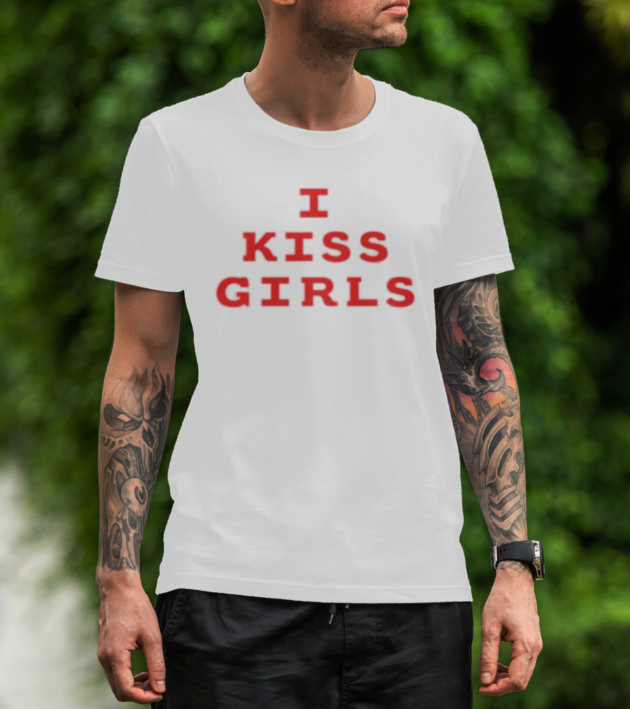 I Kiss Girls Bold Red T-Shirt