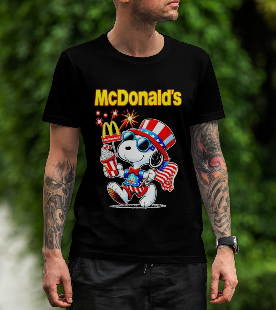 Snoopy McDonald's American Celebration 1776 2026 250th Anniversary Patriotic T-Shirt