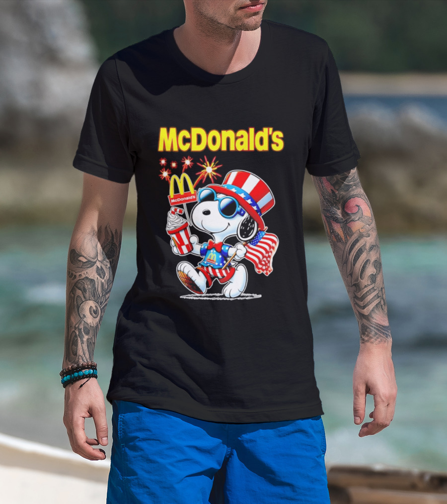 Snoopy McDonald's American Celebration 1776 2026 250th Anniversary Patriotic T-Shirt