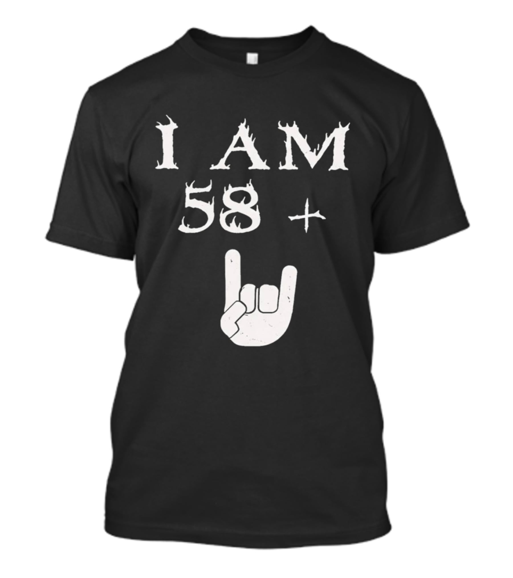 I Am 58 Plus Rock Hand Gesture T-Shirt