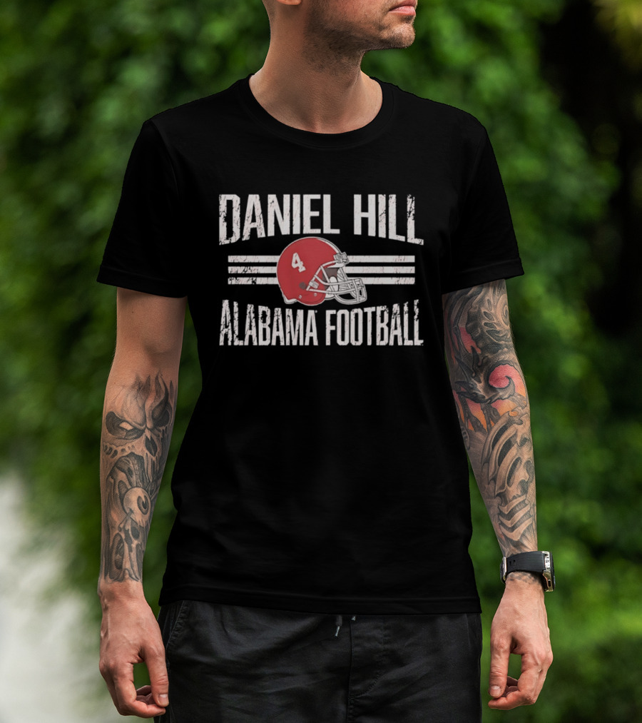 Daniel Hill Alabama Football Helmet Hero Crimson Tide T-Shirt