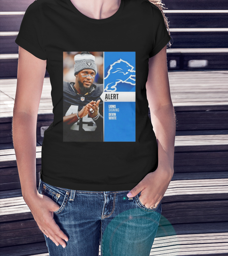 Alert Lions Signing Devin White NFL Football 2026 Season Update T-Shirt