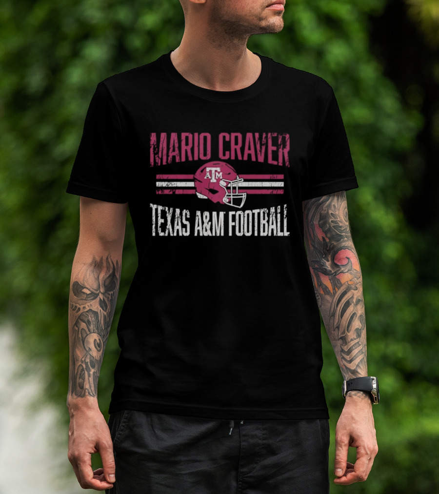 Mario Craver Texas A&M Aggies NCAA Football Helmet Hero T-Shirt