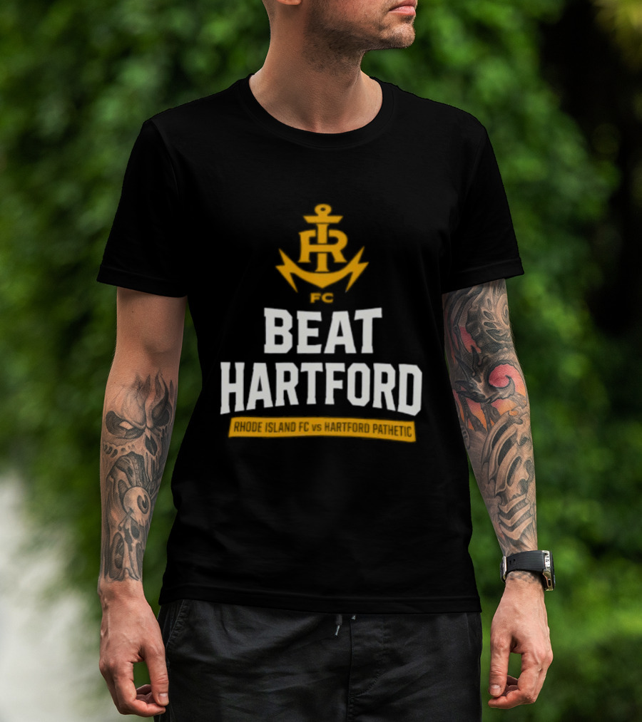 Rhode Island FC Beat Hartford Anchor Icon Above T-Shirt