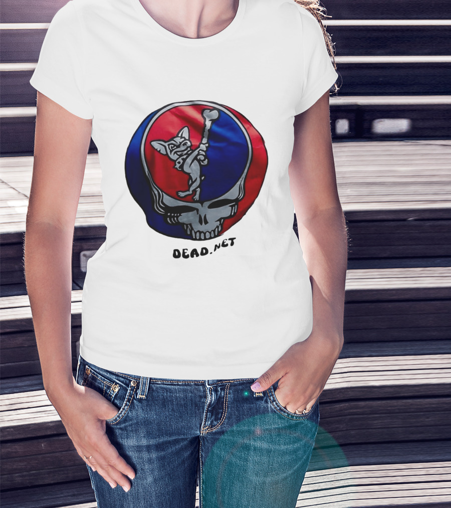 El Paso Dead.Net Skull With French Bulldog And Bone T-Shirt