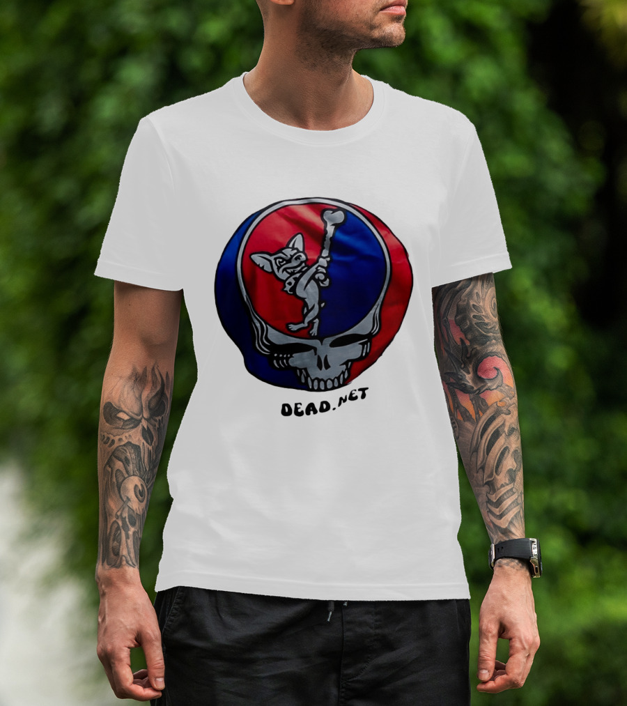 El Paso Dead.Net Skull With French Bulldog And Bone T-Shirt