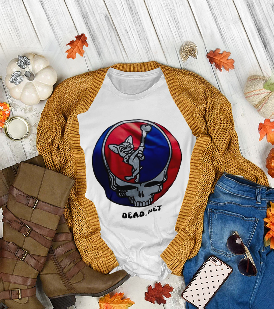 El Paso Dead.Net Skull With French Bulldog And Bone T-Shirt