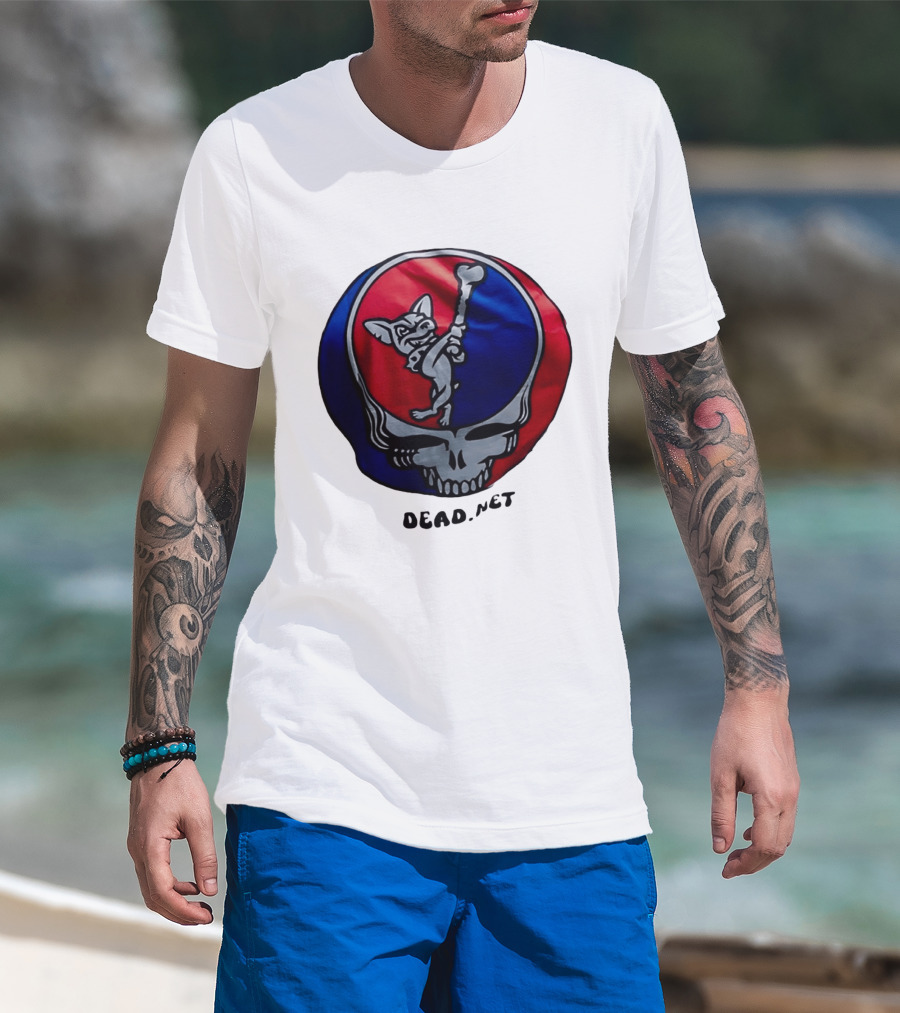 El Paso Dead.Net Skull With French Bulldog And Bone T-Shirt