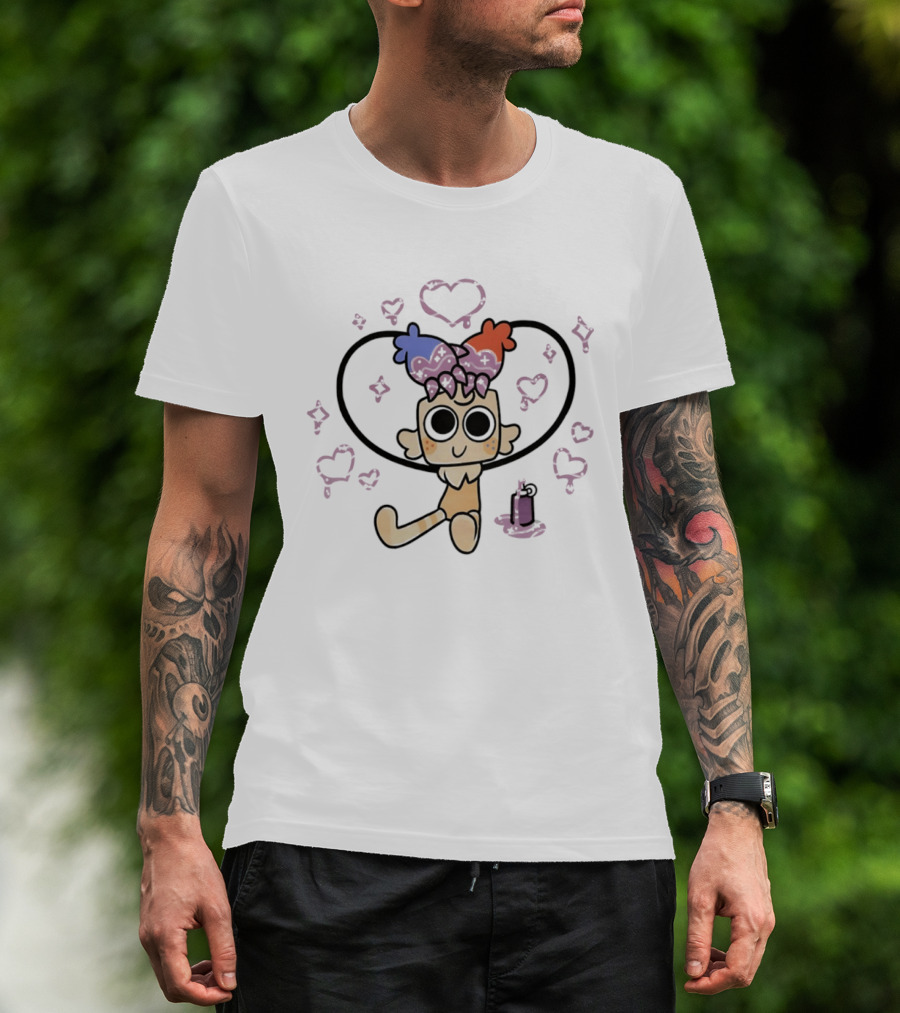 Goob The Fluffy Craft Cute Character With Heart And Sparkle T-Shirt