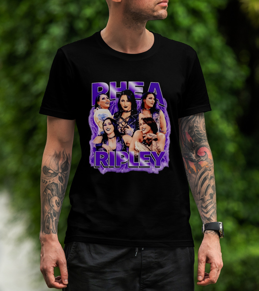 Rhea Ripley Iconic WrestleMania Moments Collage T-Shirt