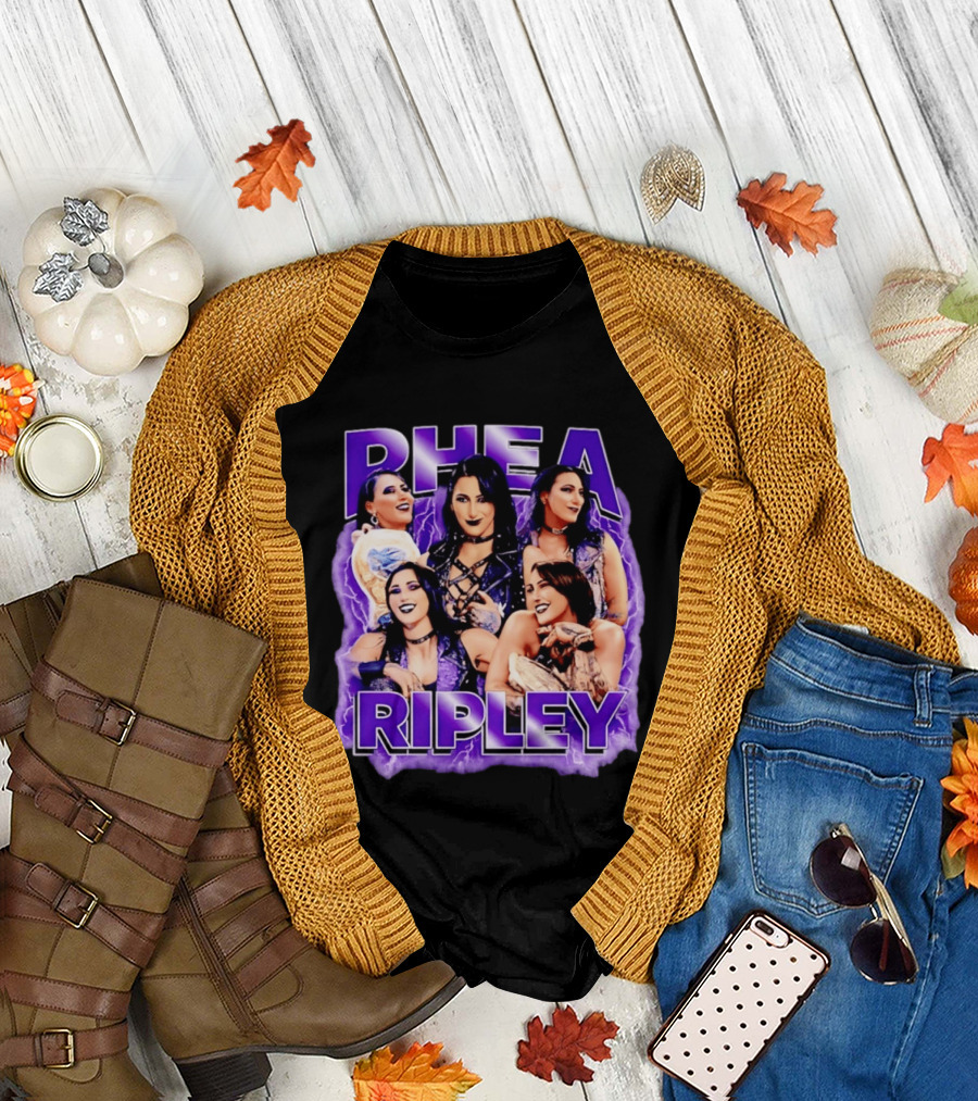 Rhea Ripley Iconic WrestleMania Moments Collage T-Shirt