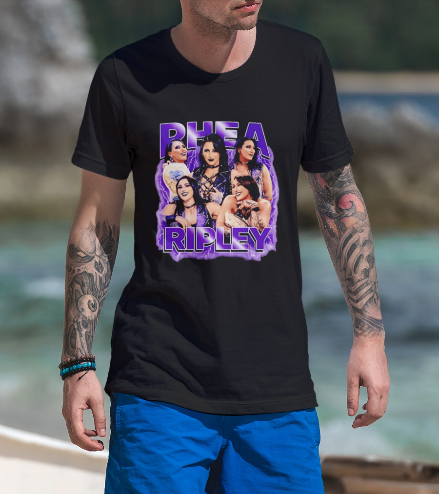 Rhea Ripley Iconic WrestleMania Moments Collage T-Shirt