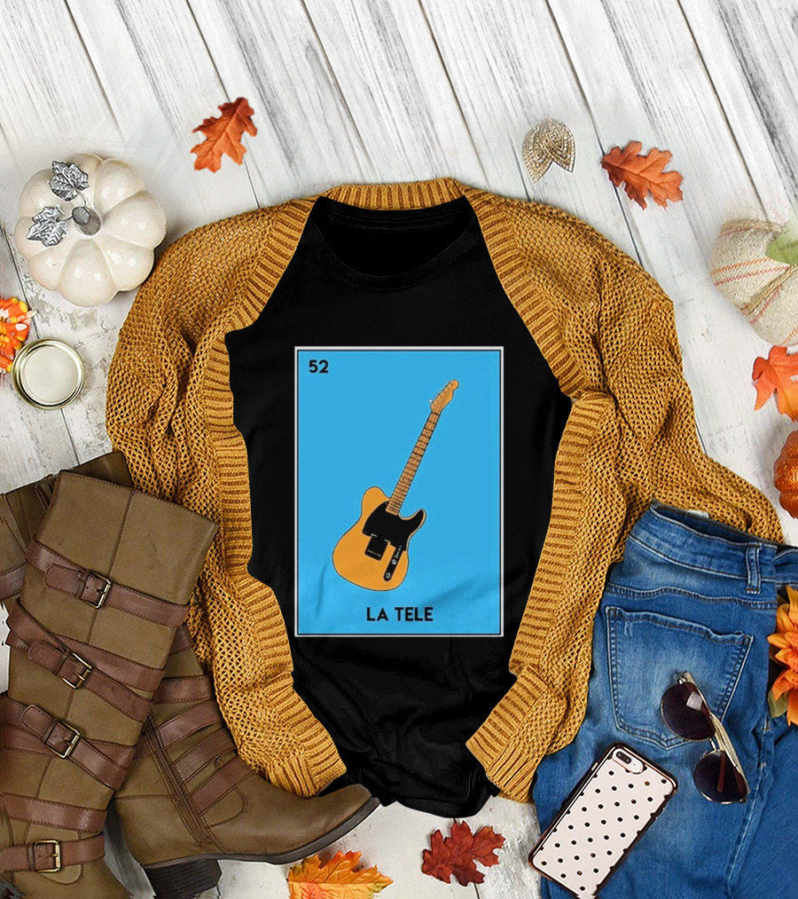Jeff Garlin La Tele 52 Guitar Image With Number On Blue T-Shirt
