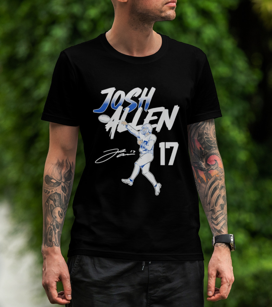 Josh Allen 17 Buffalo Bills Football Star 2026 Pose T-Shirt
