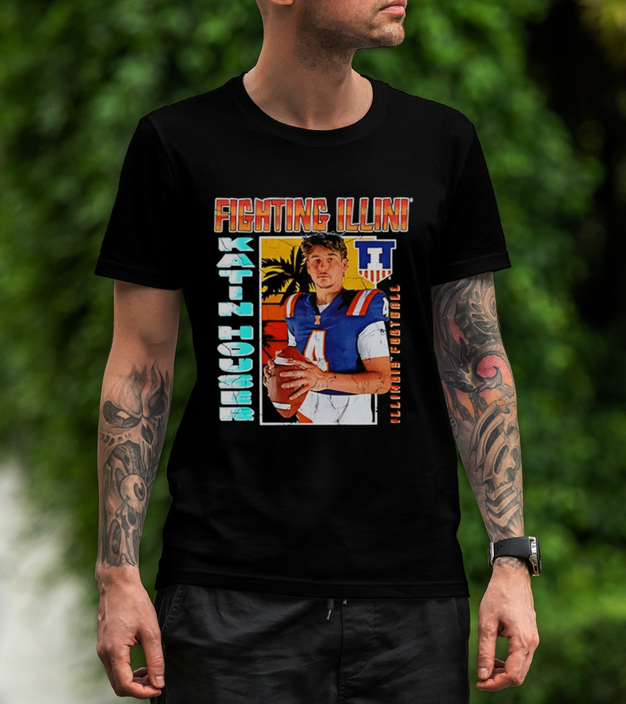 Fighting Illini Katin Houser Illinois Football 2026 NCAA Big Ten T-Shirt