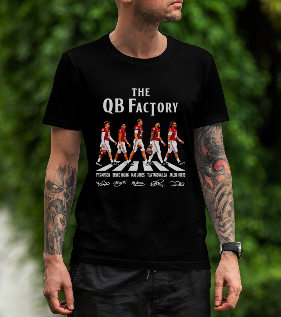 The QB Factory Ty Simpson Bryce Young Mac Jones Tua Tagovailoa Jalen Hurts Alabama Crimson Tide T-Shirt