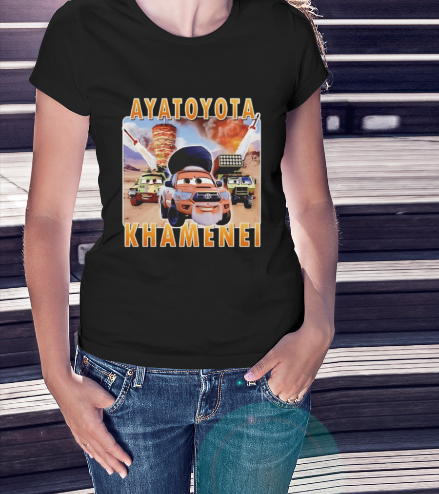 Ayatoyota Khamenei Toyota Ayatollah Car Rockets Desert Helicopter T-Shirt