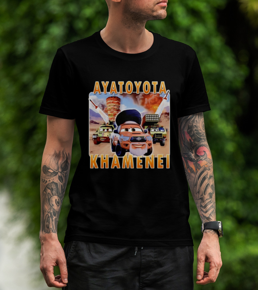 Ayatoyota Khamenei Toyota Ayatollah Car Rockets Desert Helicopter T-Shirt