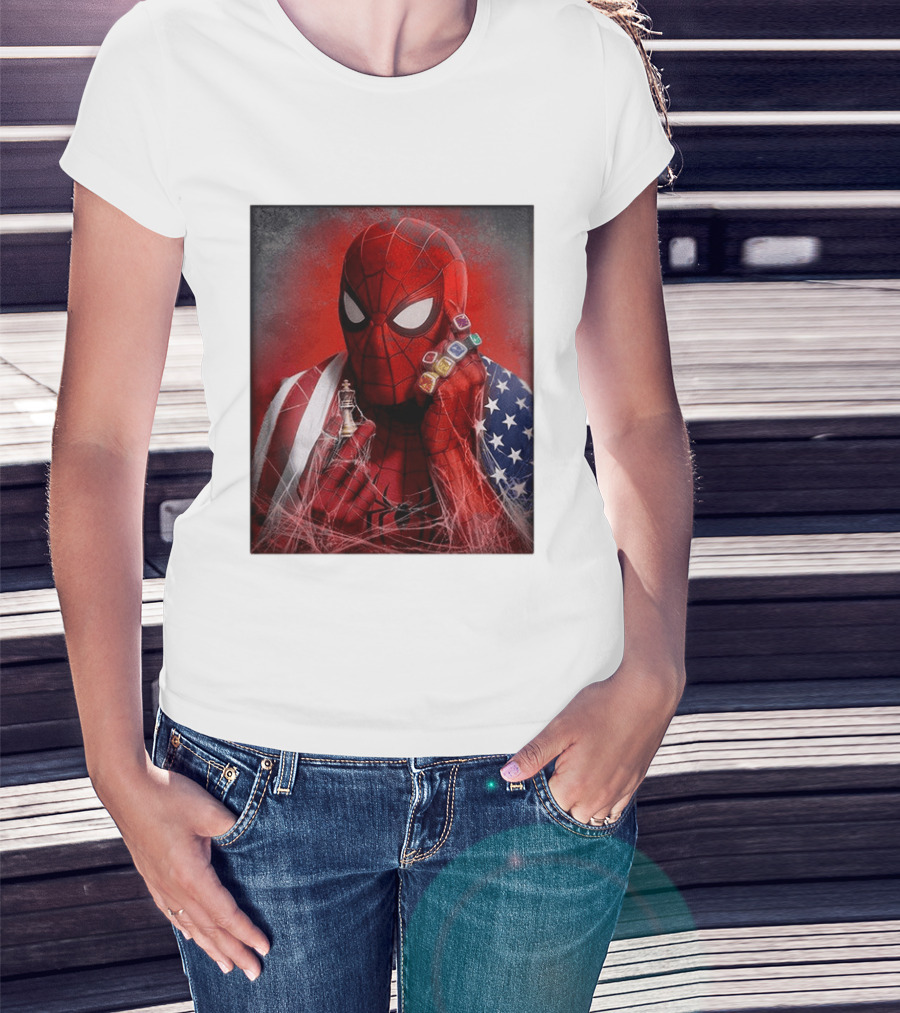 Spider Man Infinity Gauntlet Chess Piece American Flag Avengers Endgame Russo Brothers T-Shirt