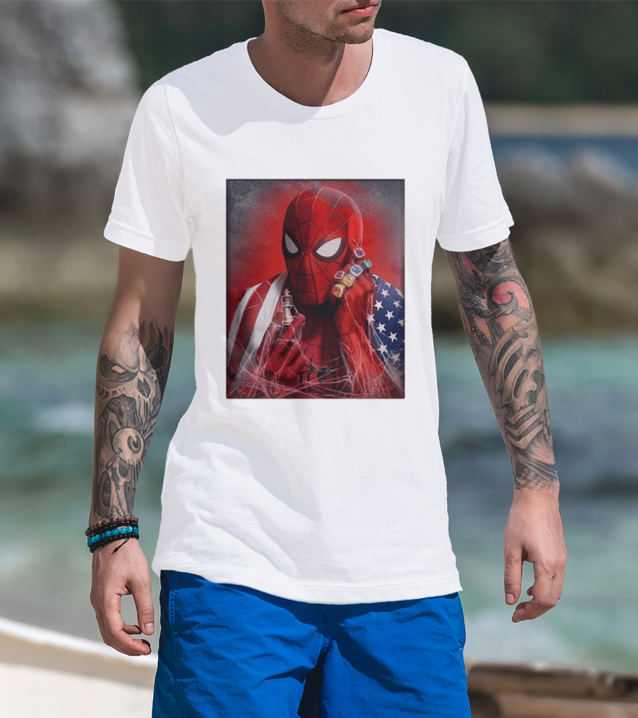 Spider Man Infinity Gauntlet Chess Piece American Flag Avengers Endgame Russo Brothers T-Shirt