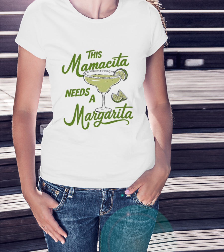 This Mamacita Needs A Margarita Lime Cocktail Humor T-Shirt