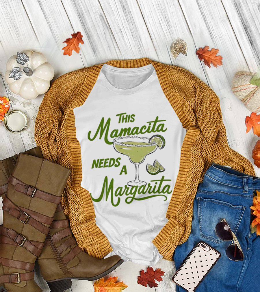 This Mamacita Needs A Margarita Lime Cocktail Humor T-Shirt