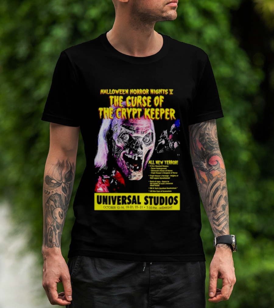 Halloween Horror Nights V The Curse Of The Crypt Keeper Universal Studios 40 Nights Of Terror Universal Studios Midnight T-Shirt