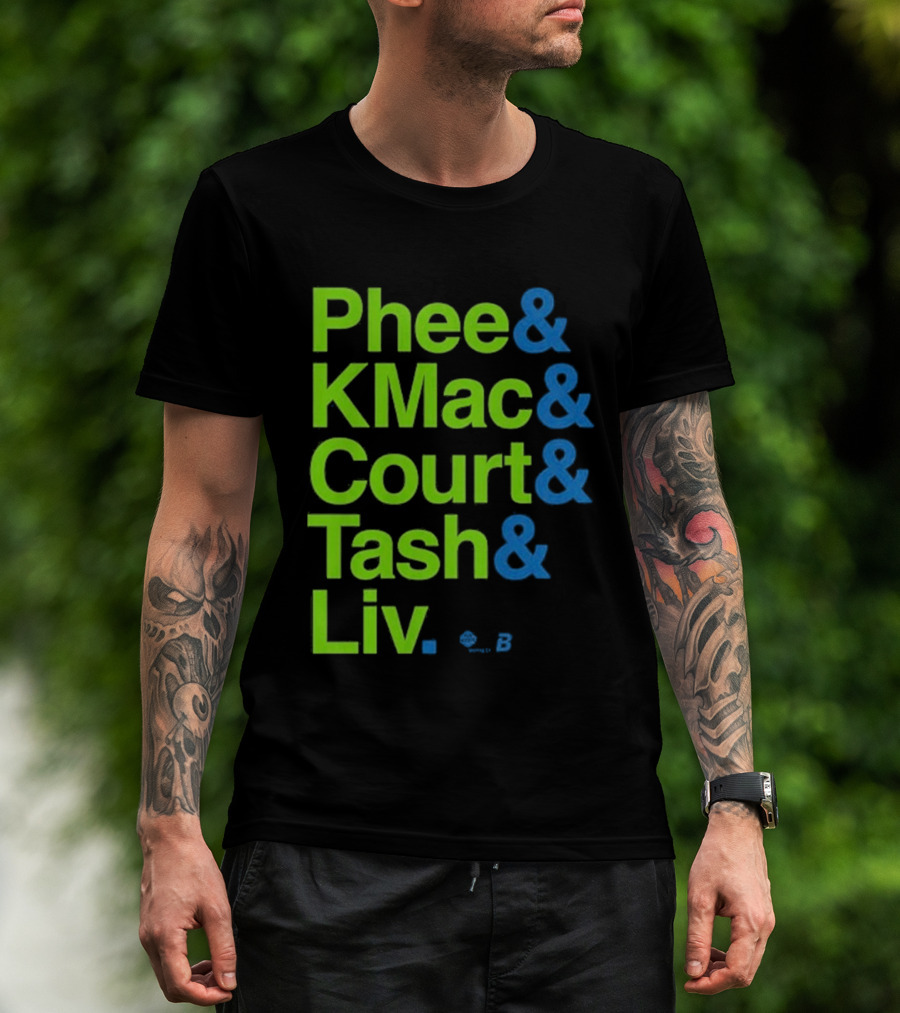 Minnesota Women's Basketball Phee & Kmac & Court & Tash & Liv Ampersand Stars 2026 T-Shirt