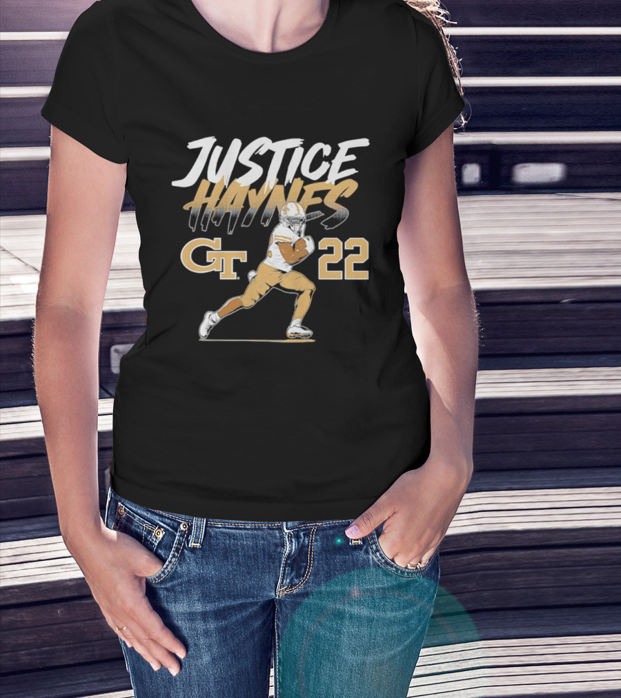 Justice Haynes 22 Georgia Tech Yellow Jackets Football All Star T-Shirt