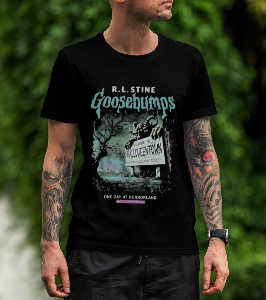 R.L. Stine Goosebumps One Day At Horrorland Halloween T-Shirt