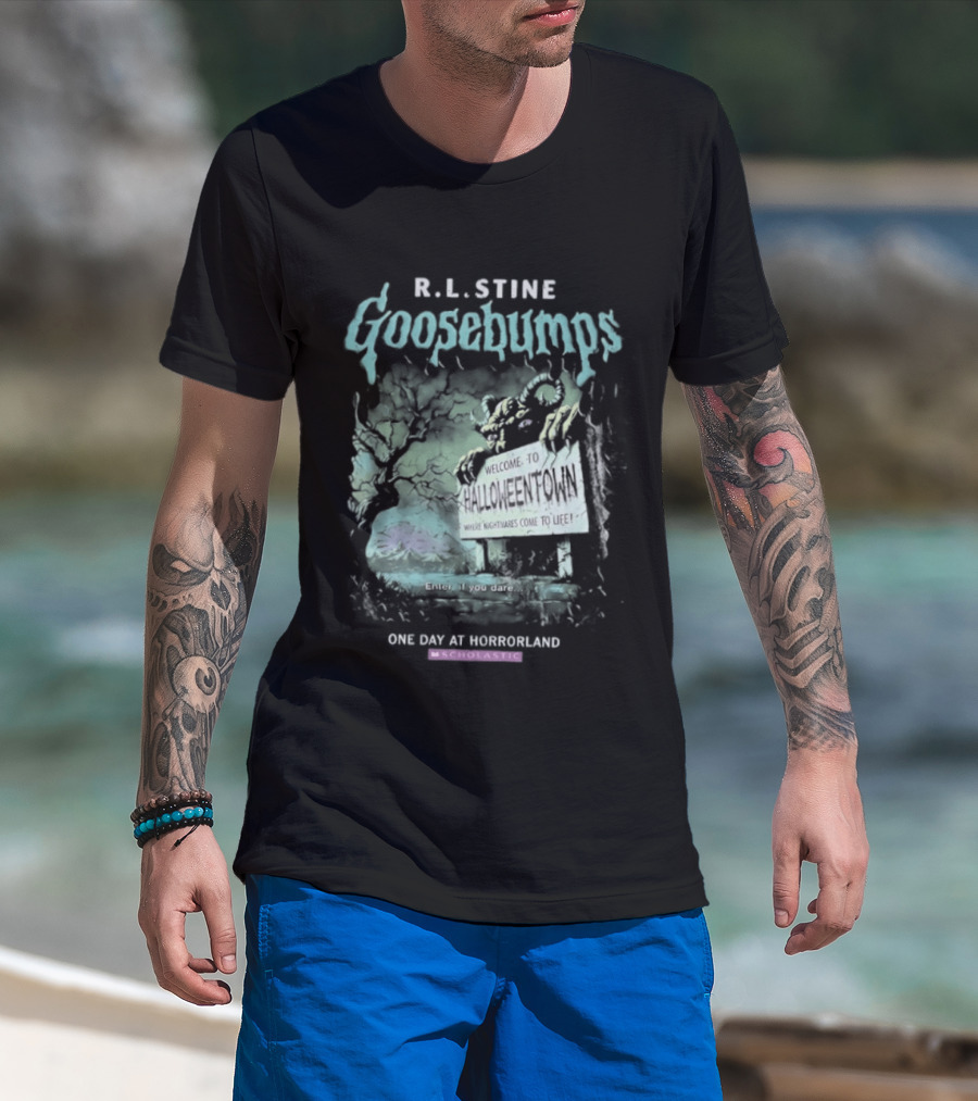 R.L. Stine Goosebumps One Day At Horrorland Halloween T-Shirt