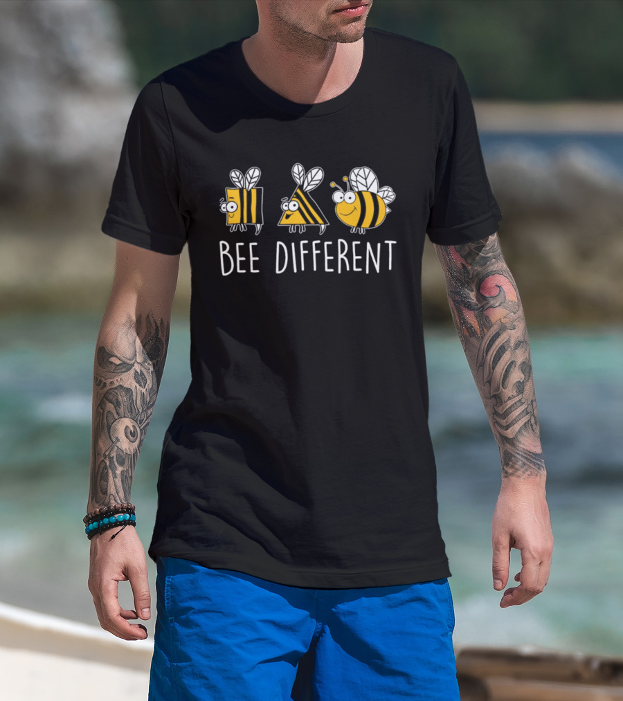 Bee Different Fun Shapes Striped Insects T-Shirt