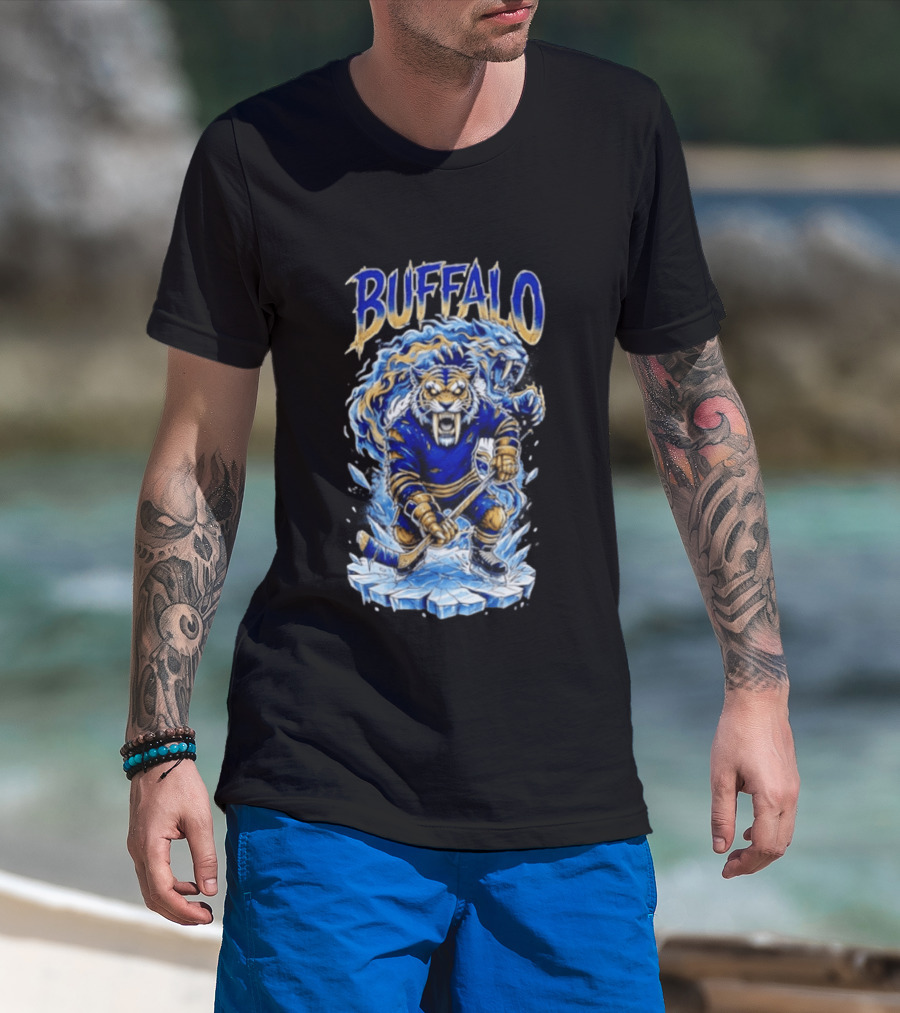 Buffalo Sabres Sabretooth Ice Hockey Tiger Mascot Buffalo Sabres T-Shirt