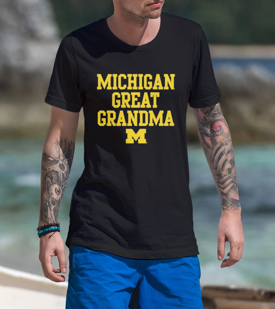 Michigan Wolverines Great Grandma M 2026 NCAA Family Sports Fan Gear T-Shirt