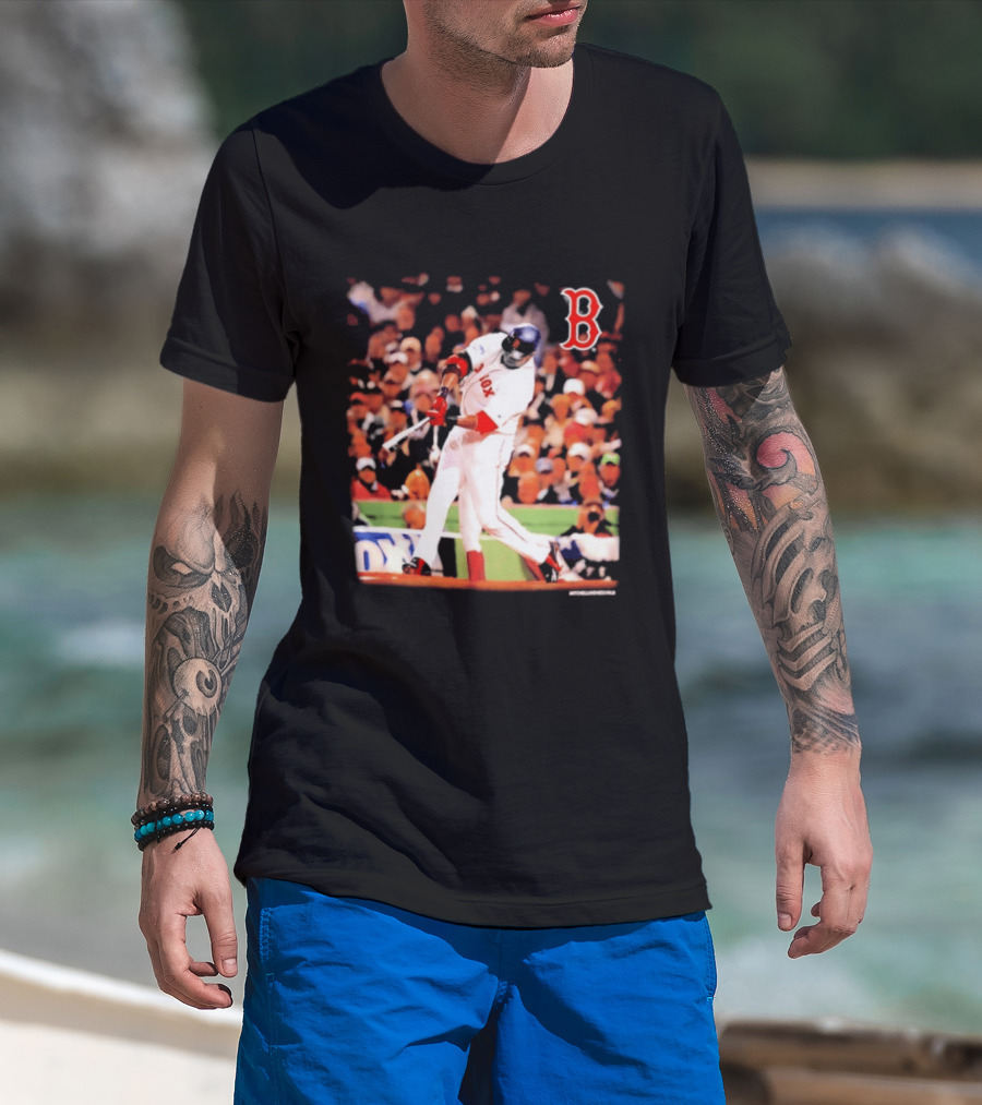 Boston Red Sox David Ortiz Iconic Swing Moment T-Shirt