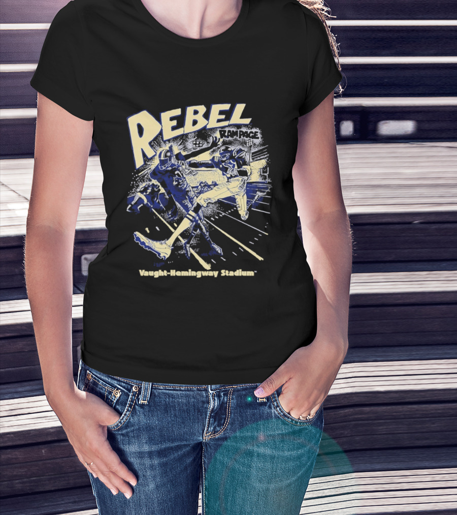 Rebel Rampage Ole Miss Football Vaught Hemingway Stadium T-Shirt